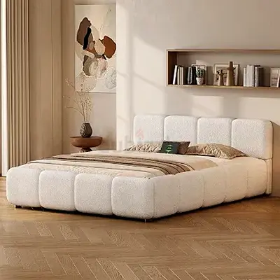 Box stitch design king size thick bed