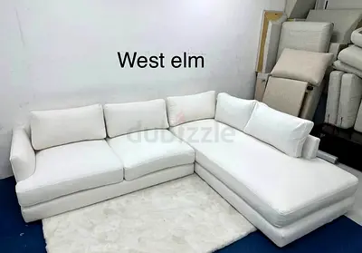 Selling west elm white color lshape sofa