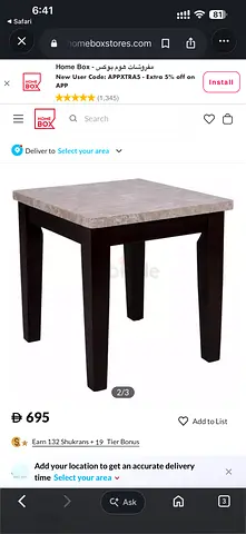 2x Arlington Marble Top End Table