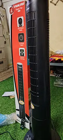 Nikai Tower Fan with Remote - LED Touch Panel, 3-Speed, 7-Hour Timer (Used)