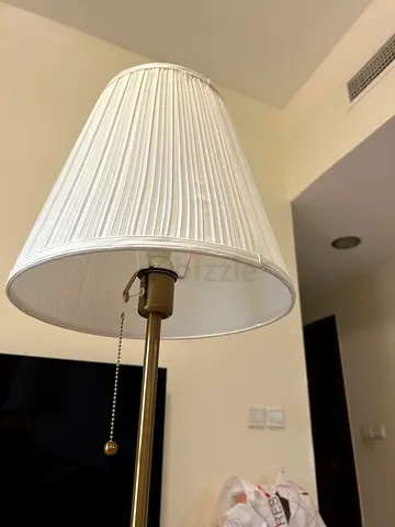 IKEA Elegant Standing Floor Lamp with Pleated Shade