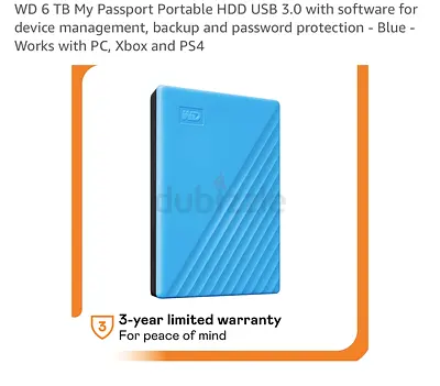 WD 6 TB My Passport Portable HDD USB 3.0