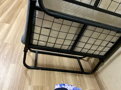 Metal single bed frame with slatted base - good condition