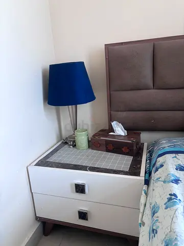 White bedside table /  3 nightstand with4 drawers - mirror and also mattrer good condition