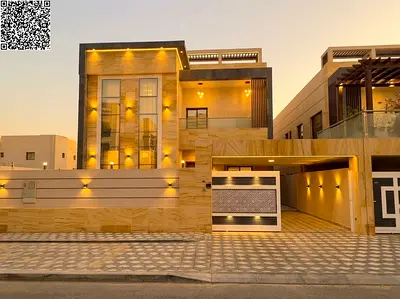فيلا فاخرة 5 غرف للبيع في التلة 2 عجمان تشطيب سوبر ديلوكس شامل كهرباء ومياه ومكيفات واجهة حجر مودرن حديقة وموقفين موقع ممتاز