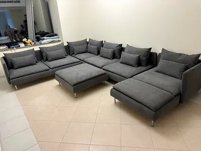 IKEA Söderhamn Modular U-shape Sofa with Ottoman