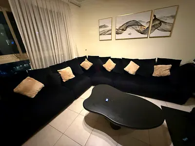 Luxury brand - Corner L-Shaped sofa - black with pillows included