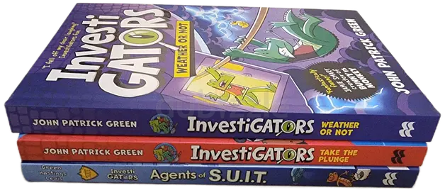 Set of 3 original 'InvestiGators' books by John Patrick Green -excellent condition