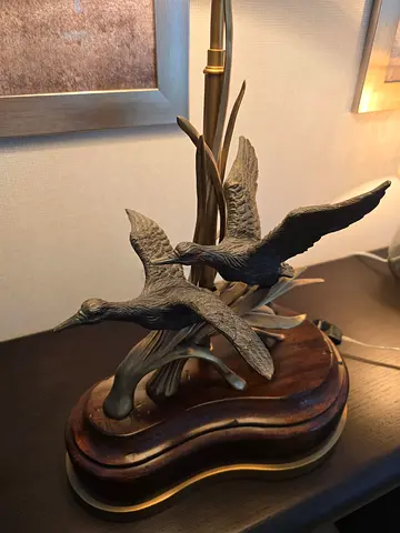 Flying Ducks Mahogany Table Lamp