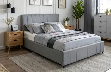 Brand. Ew gray colour 160*200 queen size Bed
