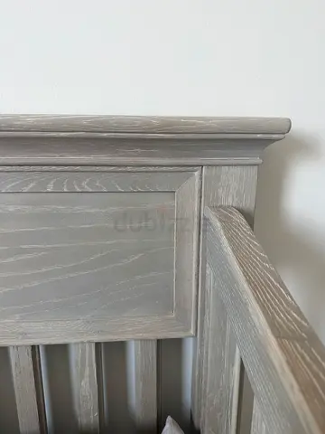 Solid wood bed frame - grey washed finish (great condition)