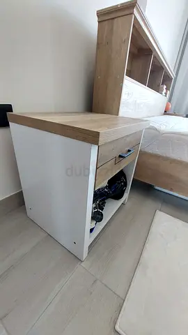 Queen sized bed frame set with 2 side tables