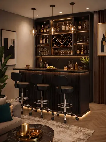 Modern Home Bar Unit with Led Light