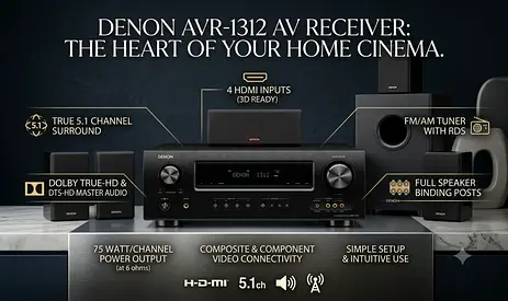Denon AVR-1312 5.1 AV Receiver - Good Working Condition