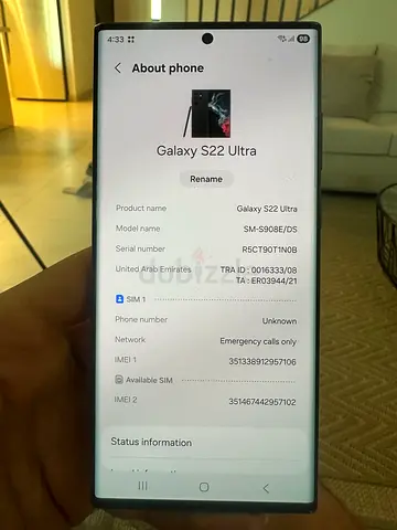 Samsung Galaxy S22 Ultra - Good Condition, UAE