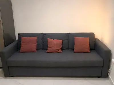 Ikea sofa cum bed Gray with storage with Cushions - Good Condition
