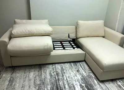 L shape sofa bed with storage mattress vimle