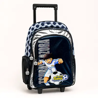 Captain Tsubasa Kids Rolling Backpack with Telescopic Handle