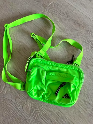 Bright Neon Green Adidas Crossbody/Shoulder Bag - Small, Lightweight