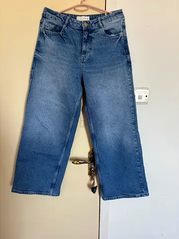 Blue Denim Straight Leg Jeans