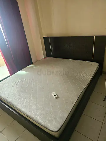 King size bed frame with mattress - used, good condition