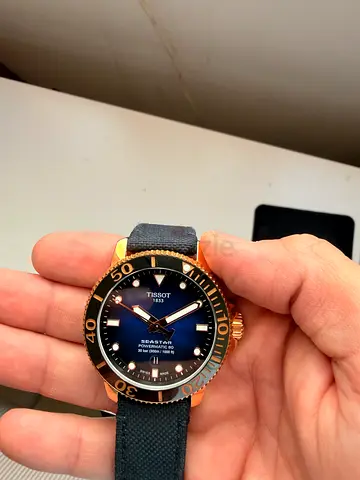 Tissot Seastar 1000 Men's Automatic Watch - Blue Dial, Rose Gold Case