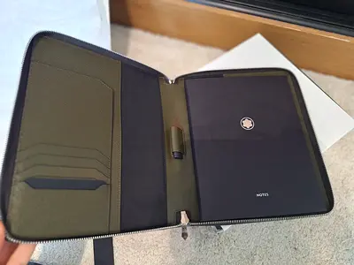 Brand New Montblanc Small Notebook Holder with Zip in Sartorial Leather