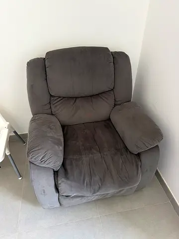 Grey single-seater recliner armchair - good condition