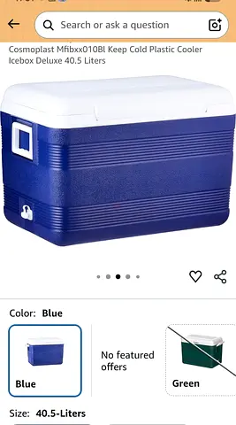 Cosmoplast Keep Cold Plastic Cooler Icebox 40.5 Liters