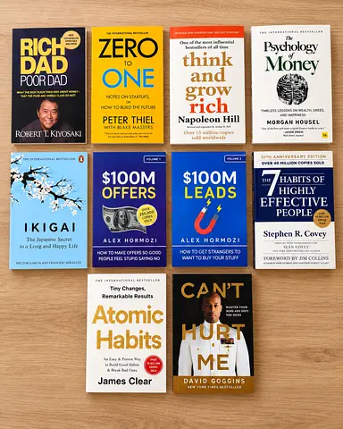 10 Bestselling Self-Help & Business Books Bundle – Atomic Habits, Rich Dad Poor Dad & More