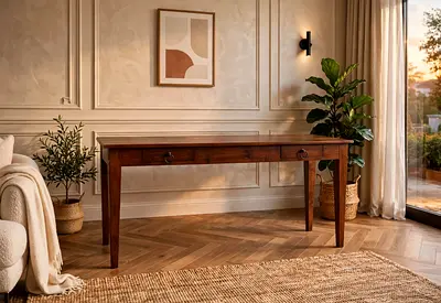 Marina Home solid wood Console table with 2 Drawers