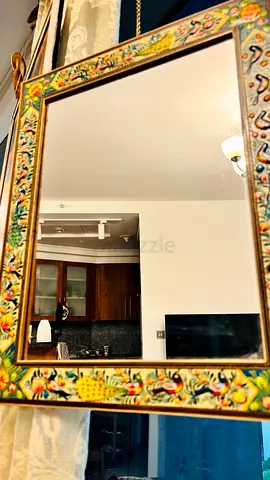 Hand-painted persian Decorative Wall Mirror with Floral Frame 3d