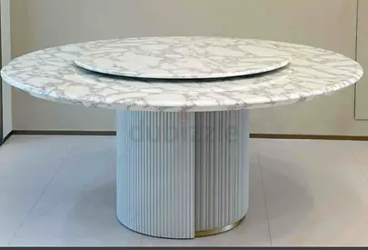 8-Seater Round Dining Table with Lazy Susan
