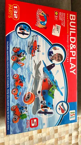 Build & Play 132-Part DIY Assemble Toy Set — 5 Models, Ages 5+