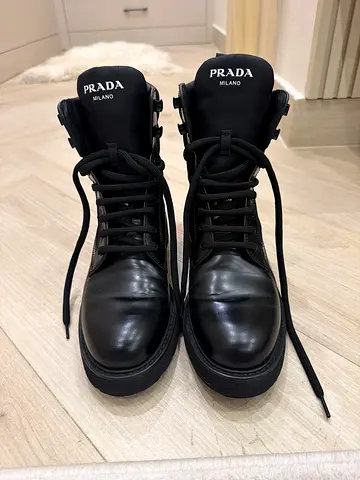 Original Prada Black Leather Boots - Size 39 EU (pre-owned) With Box (Negotiable Price)
