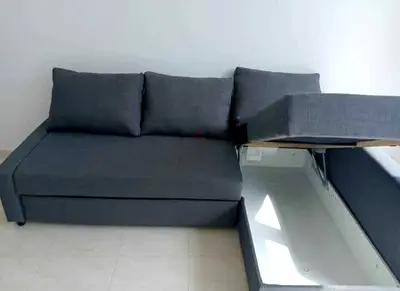 Modern L-shaped Sofa Bed with Built-in Storage