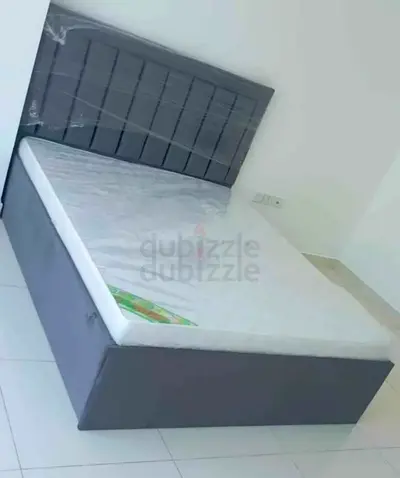 Brend New fabric wooden Queen size 150x190 bed with Madical Matress Available
