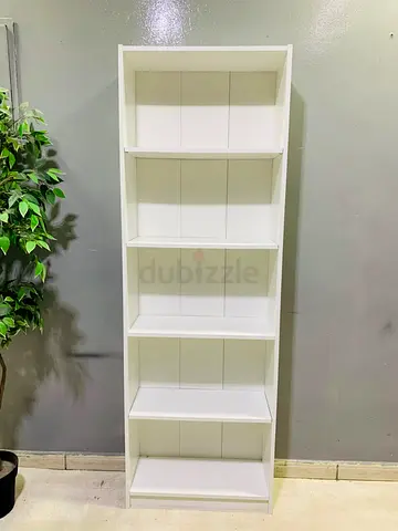 White 5-Shelf Tall Bookcase / Display Unit