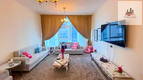 Sharjah Al Mamzar. One bedroom, one hall, one kitchen, two bathrooms, super deluxe furnished, large 