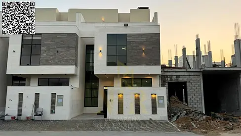 Experience luxury in Al Helio, Ajman | An upscale villa featuring modern design, ideal spaces, and complete privacy.