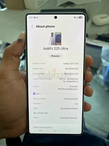 2: Samsung S25 Ultra (SM-S938B/DS) -Physical Dual SIM+E Sim / TRA