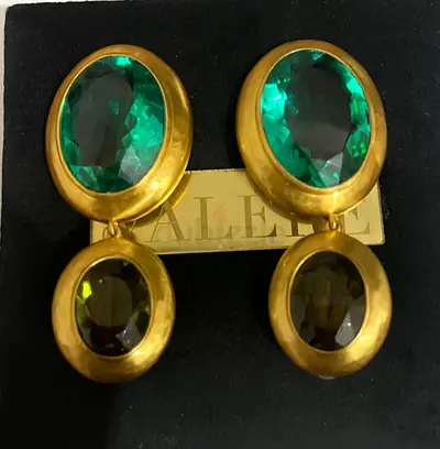 Nadine Stone Earrings 22kt Gold plated