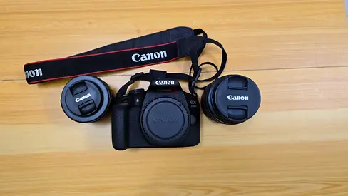Canon EOS 2000D (Body) with Two Canon Lenses and Strap - Good Condition