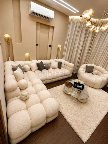 Cream Bouclé Modular Sofa Set with Accent Chair - Modern Cozy Design