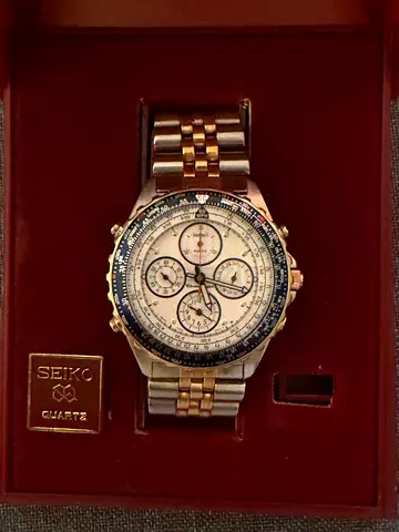 Seiko Flightmaster Quartz Chronograph Two-Tone Men's Watch