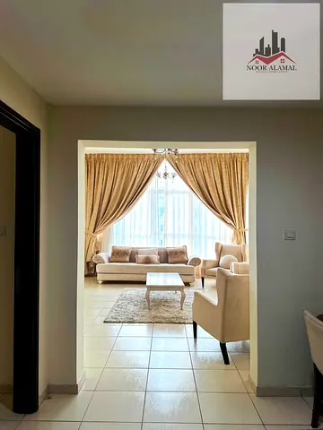Sharjah Al Mamzar, one bedroom, hall, kitchen, two bathrooms, super deluxe, large area, overlooking
