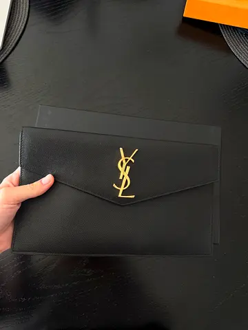 Authentic Saint Laurent YSL Black Clutch / Pouch – Like New, Full Packaging