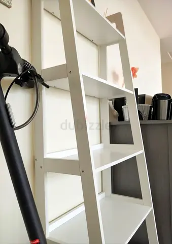 White Wooden Ladder Shelf Unit