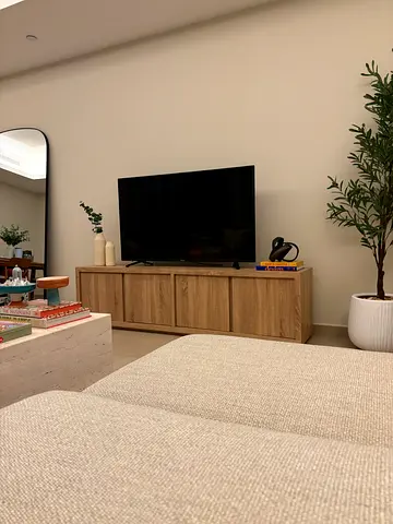 Customized Oak Wood TV Unit - Excellent Condition