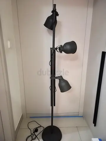Ikea three-head adjustable floor lamp - dark grey